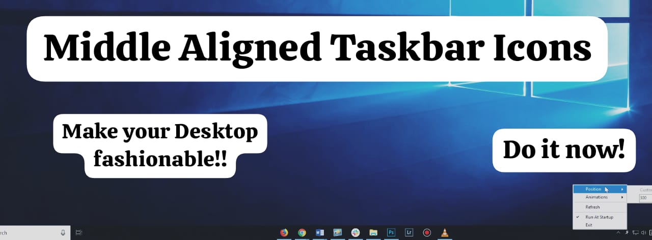 How Do You Set Your Shortcut Icons Of The Taskbar In The Middle In Windows 10?